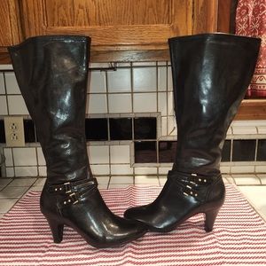 Naturalizer Byron N5 Comfort Wide Shaft Black Boots